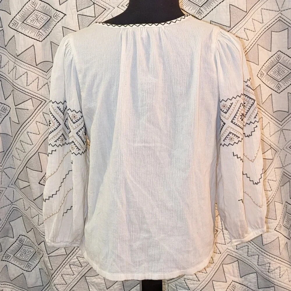 Madewell | Embroidered Peasant Top - Picture 7 of 7